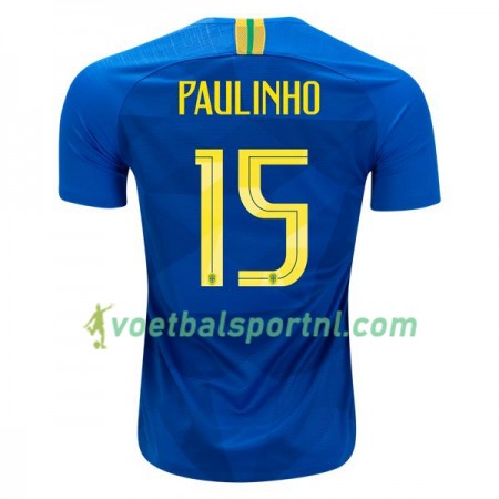 Brazilië Paulinho 15 Uit Shirt WK voetbal 2018